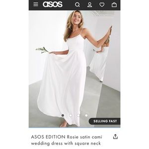 ASOS White Satin Dress - Size 10
